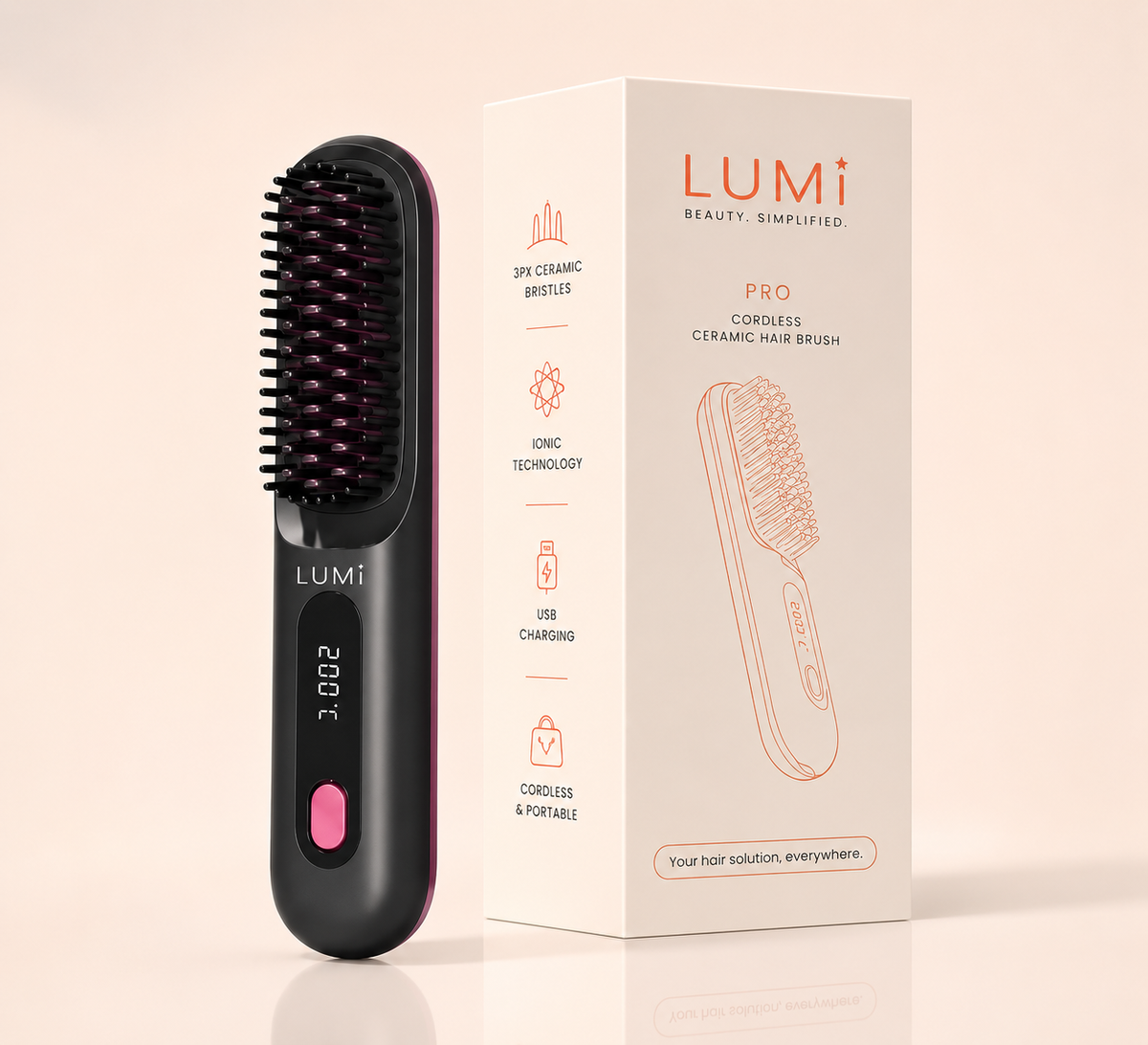 LUMi™ GoStyle Heated Hair Brush | 4-TEMP Setting