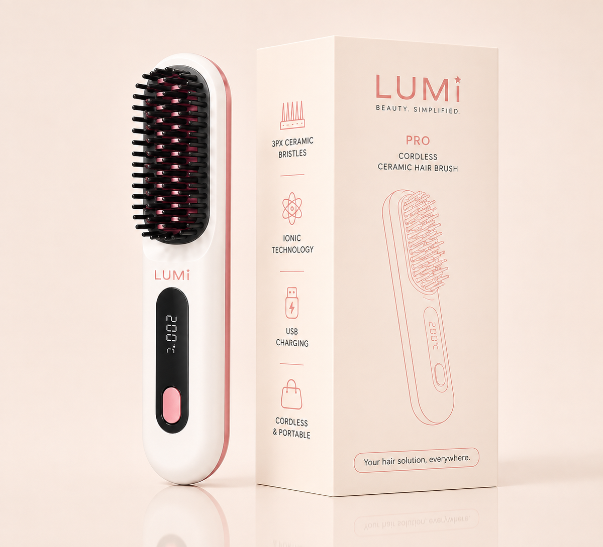 LUMi™ GoStyle Heated Hair Brush | 4-TEMP Setting