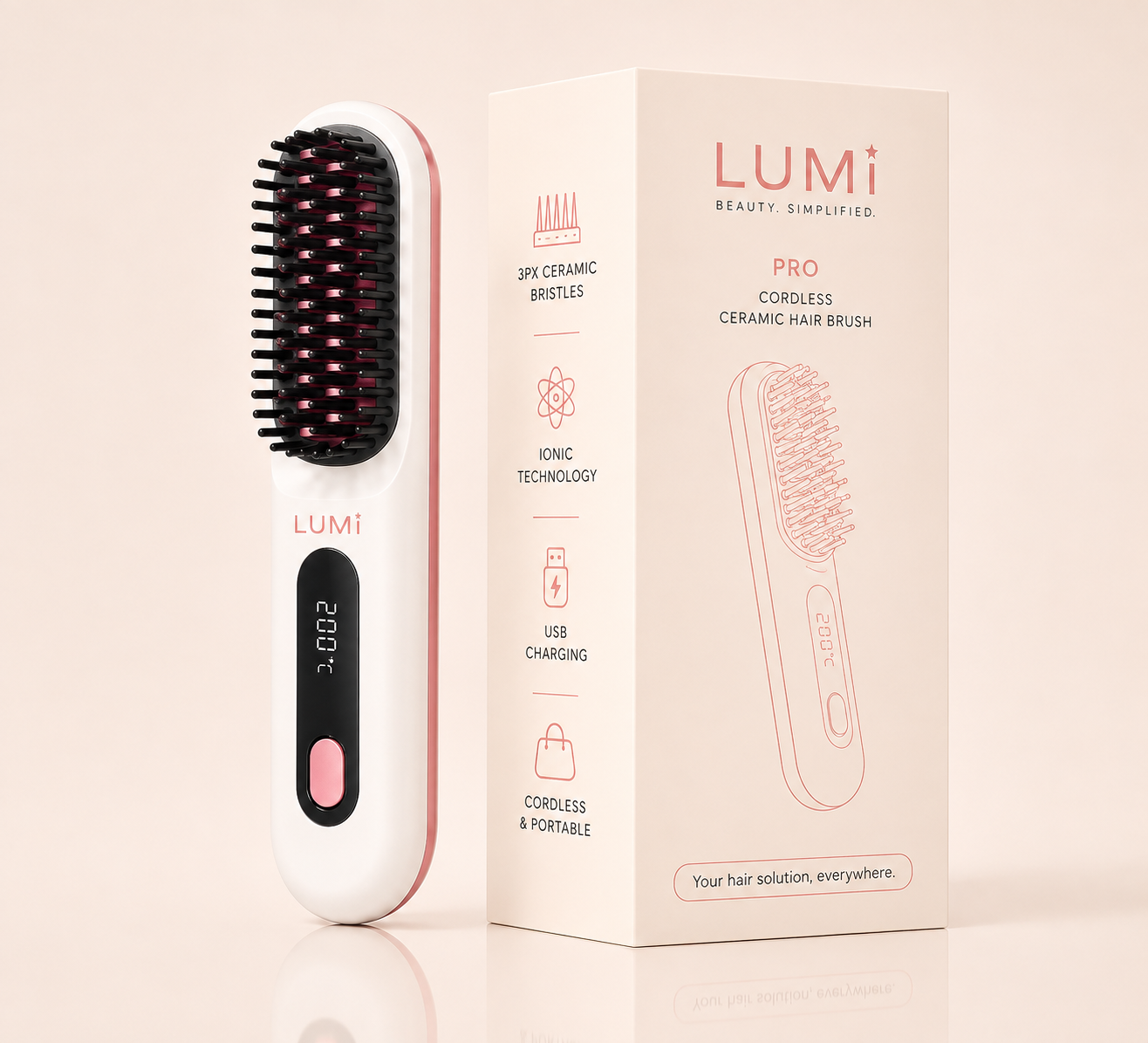 LUMi™ GoStyle Heated Hair Brush | 4-TEMP Setting