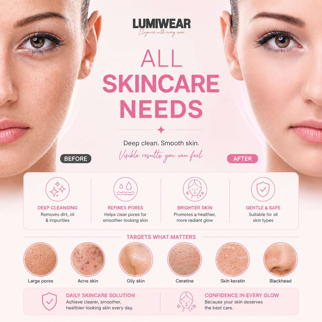 LUMiWEAR™ Electric Face Cleansing Brush