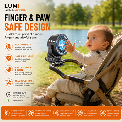 LUMI™ Portable 100 Speed Clip-On Fan