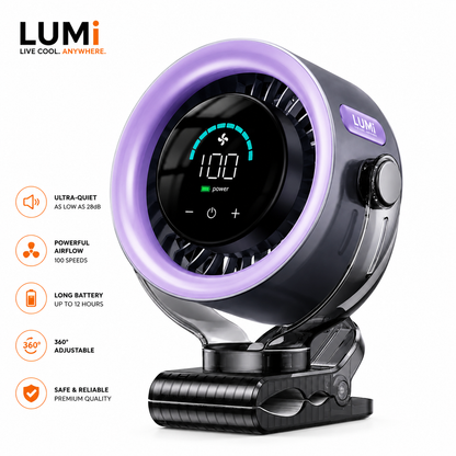LUMI™ Portable 100 Speed Clip-On Fan