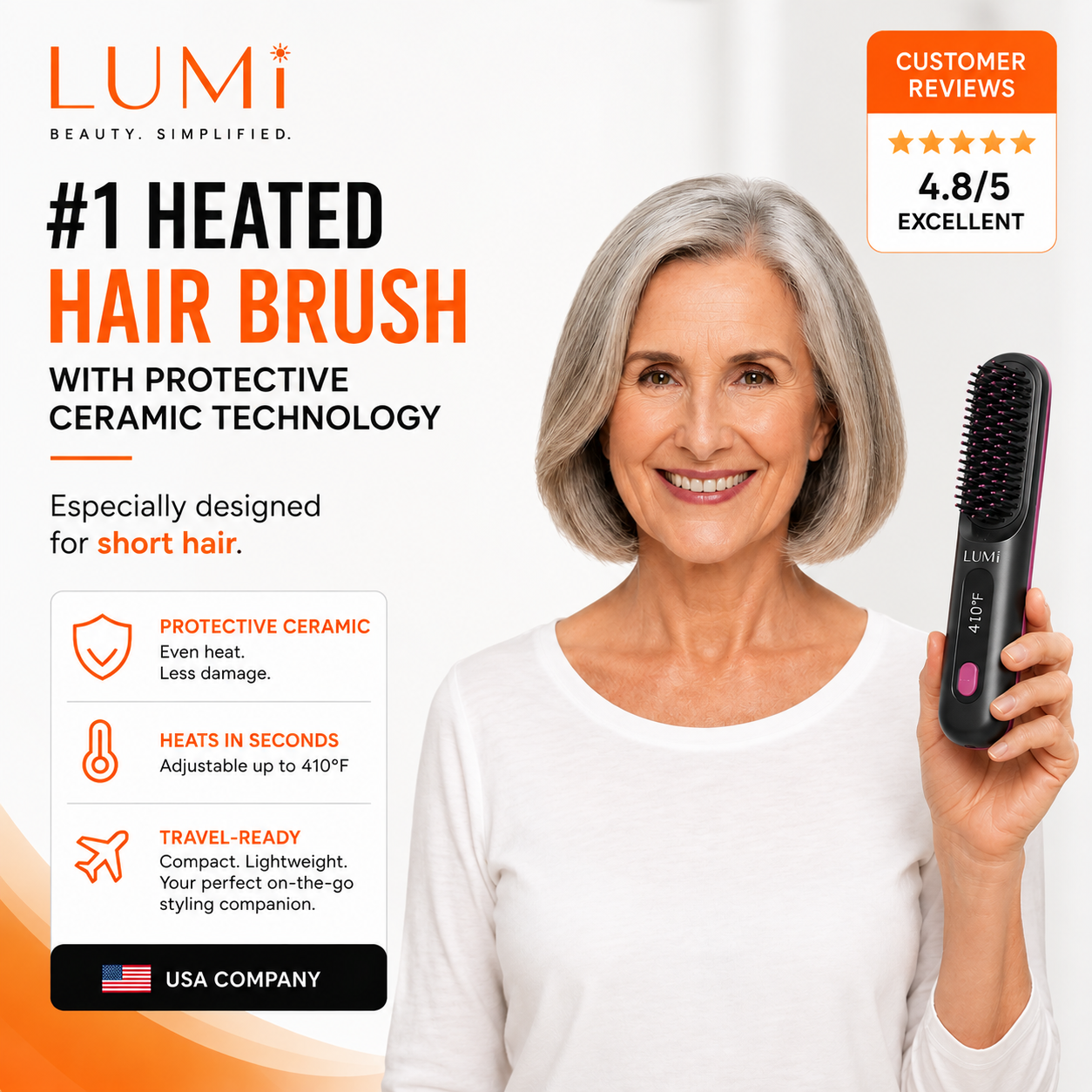 LUMi™ GoStyle Heated Hair Brush | 4-TEMP Setting
